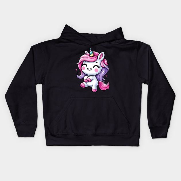 Unicorn S01 D54 Kids Hoodie by Houerd